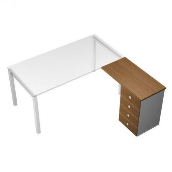 Брифинг-приставка с тумбой 4-ящичной с замком левая/правая КВ 254