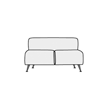 Диван двухместный без подлокотников Фолд арт.2А