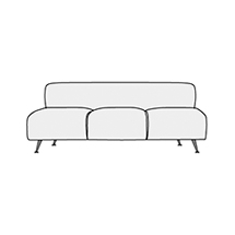 Диван трехместный без подлокотников Фолд арт.3А