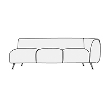 Диван трехместный подлокотник слева Фолд арт.3Б