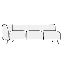 Диван трехместный подлокотник справа Фолд арт.3В