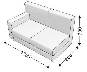 Диванная секция двойная с 1 подлокотником (правым) Диванная секция двойная с 1 подлокотником (правым)