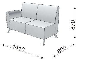 Диванная секция двойная с 1 подлокотником правым Диванная секция двойная с 1 подлокотником правым
