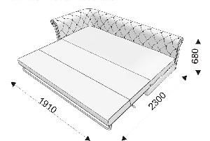 Диванная секция тройная раскладная с 1 подлокотником (правым) Диванная секция тройная раскладная с 1 подлокотником (правым)