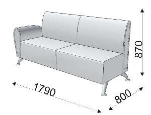 Диванная секция тройная с 1 подлокотником правым Диванная секция тройная с 1 подлокотником правым