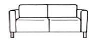 Двухместный диван Двухместный диван (без опор)