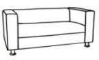 Двухместный диван Двухместный диван (с хромированным каркасом)