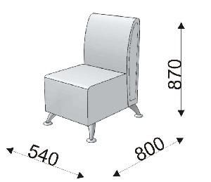 Кресельная секция без подлокотников Кресельная секция без подлокотников