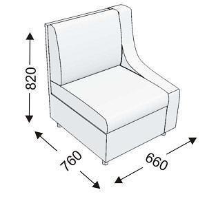 Кресельная секция с 1 подлокотником (левым) Кресельная секция с 1 подлокотником (левым)