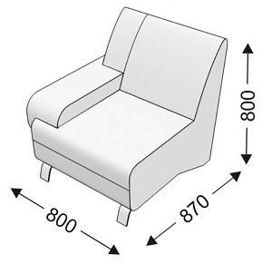 Кресельная секция с 1 подлокотником (правым) Кресельная секция с 1 подлокотником (правым)