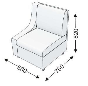 Кресельная секция с 1 подлокотником (правым) Кресельная секция с 1 подлокотником (правым)