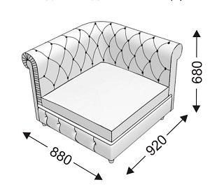 Кресельная секция с 1 подлокотником (правым) Кресельная секция с 1 подлокотником (правым)