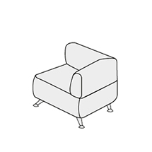 Кресло с левым подлокотником ВЕЙТ арт.1Б