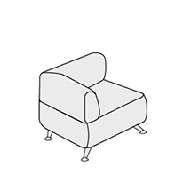 Кресло с правым подлокотником ВЕЙТ арт.1В