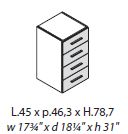 Низкий шкаф с 4 ящиками