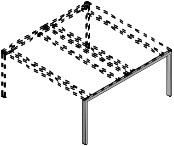 Опора конечная для двух столешниц глубиной 800мм OSP-03