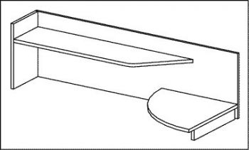 Полка настольная с ПУ левая ПУ16L