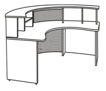 Ресепшен (симметричная конструкция, перфорированный металлический экран)