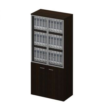 Шкаф для документов со стеклянными тонированными дверьми в рамке 783