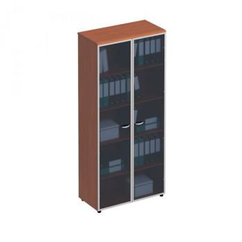 Шкаф для документов со стеклянными высокими дверьми в рамке