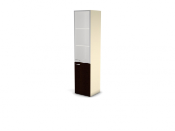 Шкаф MDF с матовым стеклом 5 уровней узкий, правый