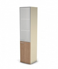 Шкаф MDF с матовым стеклом 5 уровней узкий, правый