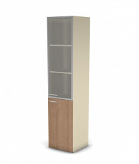 Шкаф MDF с прозрачным стеклом 5 уровней узкий, правый