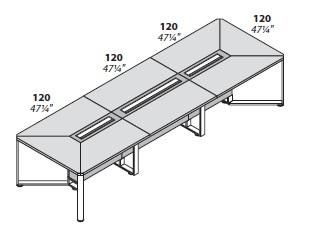 Стол для переговоров, ножки хромированные 146667