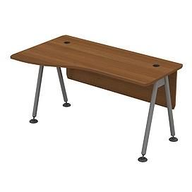 Стол эргономичный левый (металлокаркас МА) с экраном ДСП 0158