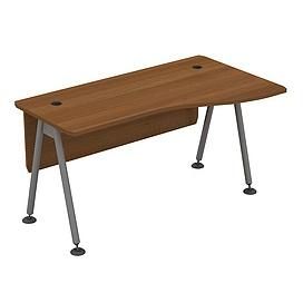 Стол эргономичный правый (металлокаркас МА) с экраном ДСП 0157