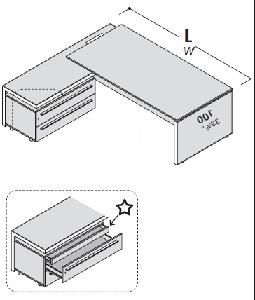 Стол левый с приставной тумбой 118964