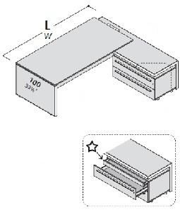 Стол правый  с приставной тумбой 118959