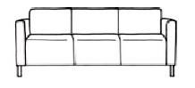 Трехместный диван Трехместный диван (без опор)