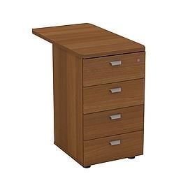 Тумба-приставная 4-ящичная с крышкой, центральным замком и лотком 222