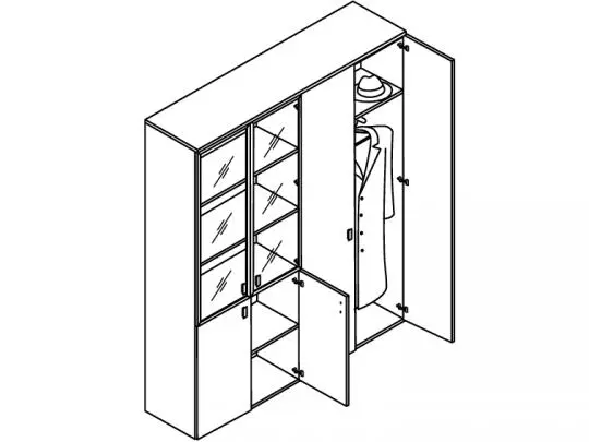 COTTO Шкаф д/бумаг с гардер-ом. Фото 1