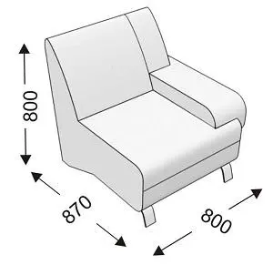 Кресельная секция с 1 подлокотником (левым) KLERK-5. Фото 1