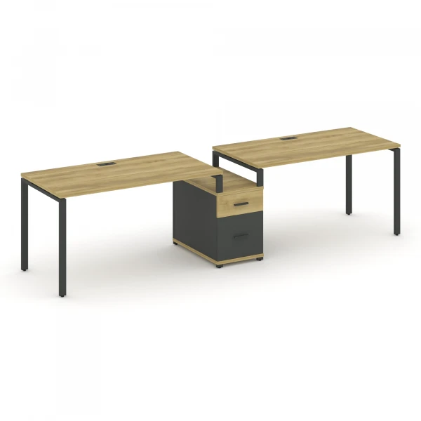 Рабочая станция 2 места с 1 опорной тумбой CN.ORS-306 A. Фото 1