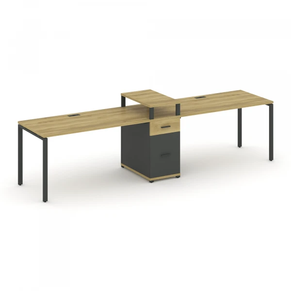 Рабочая станция 2 места с 1 опорной тумбой CN.ORS-424 A. Фото 1
