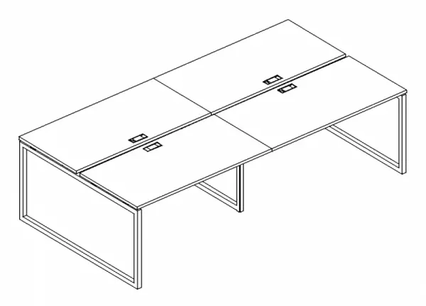 Рабочая станция на металлокаркасе QUATTRO (4х160) А4 Б4 178-2 БП. Фото 1