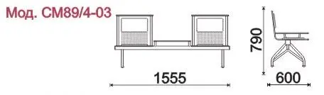 Секция 3-х местная, каркас - Черный Эмигрант+ (3-х местн.). Фото 1