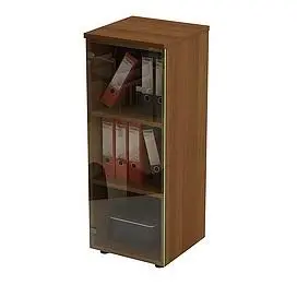 Шкаф для документов средний узкий со стеклянной прозрачной дверью 967. Фото 1