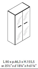 Шкаф средний с цветным стеклом 156 917. Фото 1