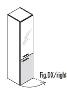 Шкаф высокий левый, стеклянная дверь (цветное стекло) 156 922. Фото 1