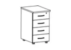 STEEL WOOD - Тумба приставная 4 ящика с замком на верхний ящик. Фото 1