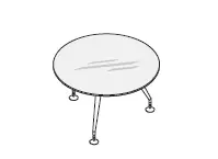 Стол для переговоров круглый, ножки хромированные 156423. Фото 1