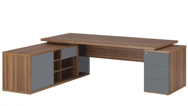 Стол рабочий на креденции и тумбе левый ZIO28511039. Фото 1