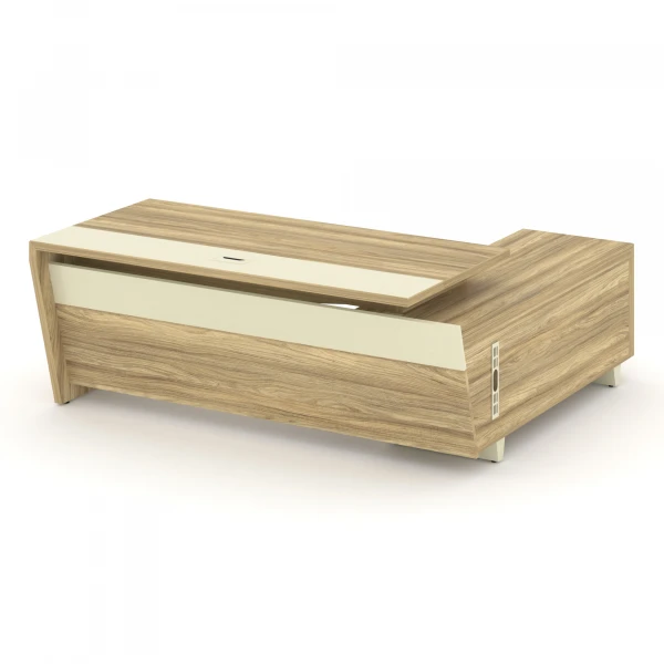 Стол руководителя с опорной тумбой, левый COR.SRT-20(L). Фото 1