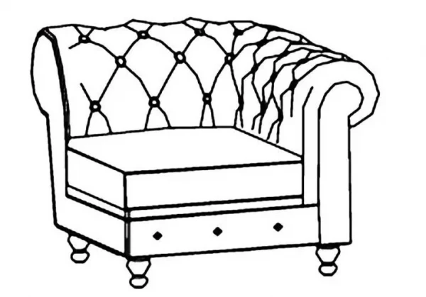 Угловой элемент для дивана с раскладушкой (левый) Диван Боттичелли Энгл-1LR. Фото 1